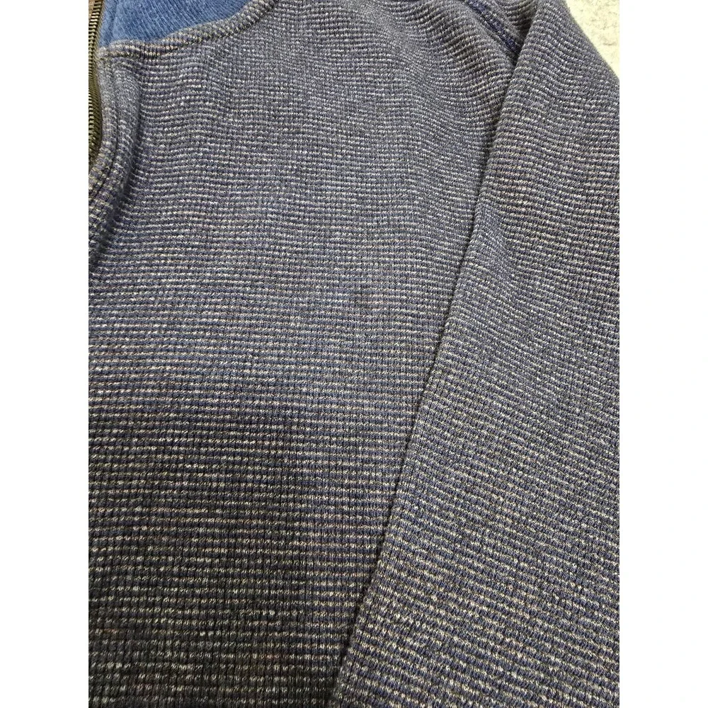 Robert Graham Mens XL Geometric Print Quarter Zip Pullover Sweater Blue Brown‎
